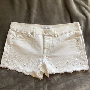 LOFT White Denim Detailed Shorts